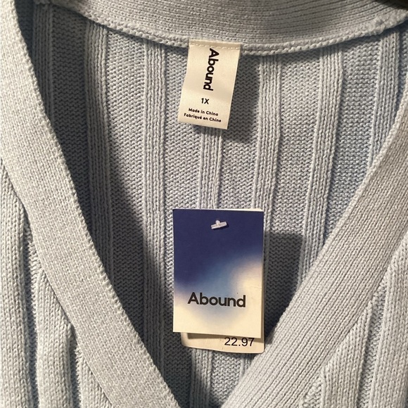 Nwt Nordstrom Abound Long‎ Sleeve Ribbed Cropped Cardigan  Size 1X - Picture 5 of 9